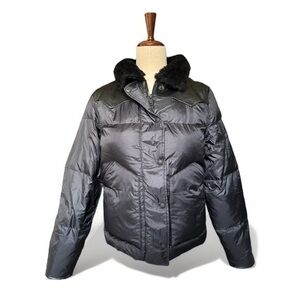 Penfield Yukon Puffer Jacket Black Shearling Collar NWT XS